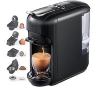 QYDZSHOP Cafetera 5 En 1, Cafetera De Cápsulas, Ajuste Del Nivel De Agua En 7 Velocidades, Conmutable Entre Frío Y Caliente, Extracción a Alta Presión De 19 Bar, Depósito De Agua De 600 Ml