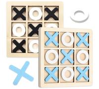 QYEHF 2 Set Madera Tic TAC Toe de Mesa, de Mesa XO Tic TAC Toe de Madera, Familiar Clásico para Adultos, Familia, Interior, Decoración del Hogar, 15 × 15 cm 2 Colores