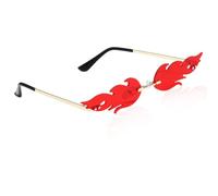 QYEHF Gafas de sol con llamas, gafas de sol divertidas, gafas de sol de fuego,para Fiesta Cumpleaños Carnaval Boda,Verano, Callejero de Moda para Playa,para decoración de fiestas de disfraces,Rojo