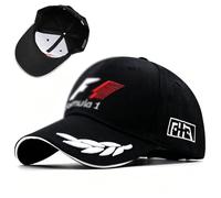QYEHF Gorra de béisbol F1 para hombre, regalos de Fórmula 1, gorra de béisbol ajustable para cumpleaños, Navidad, fanáticos de las carreras, día del juego, uso diario (negro)