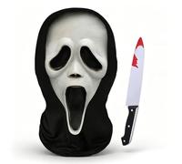 QYEHF Máscara De Halloween Blanca, Payaso Máscara para A Terrifier Joker disfraz de cabeza completa Halloween