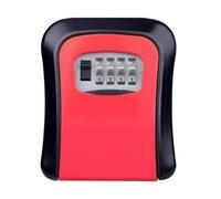 QYEURFOF Cerradura con Llave, Caja de Seguridad/Caja Llaves: con Cerradura combinación y Cubierta protección Externa, Seguridad for Llaves portátil, código Tabla reinicio, Llave for Armario(Red)