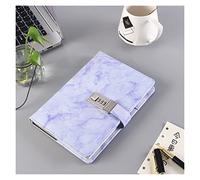 QYEURFOF Cuaderno, Cuaderno con contraseña, Cuaderno Textura de mármol, 100 Hojas, Diario Personal código Bloqueo, Bloc Notas Grueso, Suministros Escolares Oficina Cuero, Regalo(Purple)