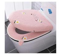 QYEURFOF Cubierta para el Asiento del Inodoro, Cojín for Asiento de Inodoro, 2 Unidades/Juego Almohadillas cojín for Felpa con borlas Encaje Rosa, Juego Dos Piezas, Fundas for Tapa, Terciopelo(Pink)