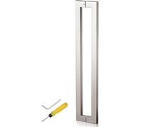 QYEURFOF Manillas para puertas de cristal, Juego de manijas for puertas corredizas granero alta resistencia, manija barra acero inoxidable contemporánea, todos los accesorios instalación incluidos