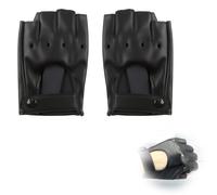 QYHON Guantes de piel sin dedos para hombre y mujer, guantes de medio dedo de piel sintética, ideales para conducir, ciclismo, cosplay (por ejemplo, Lara Croft, Kim Possible) y actividades al aire