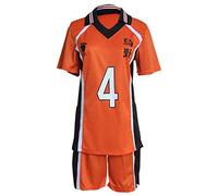 QYIFIRST Anime Karasuno High School Yu Nishinoya 1st N.4 Voleiball Club Jersey Cosplay Disfraz Naranja M