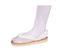 QYIFIRST Kimetsu no Yaiba Zenitsu Agatsuma Cosplay Zuecos Zapatillas de Madera Zapatillas Sandalias para Disfraz Blanco Unisex 37 (Longitud interior 23 cm)