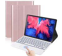 QYiiD Funda Teclado con Touchpad para Lenovo Tab P11 Pro TB-J706F, Touchpad Inglés QWERTY Teclado Bluetooth Inalámbrico Retroiluminada Folio Case para 10.5" Lenovo Tab P11 Pro, Oro Rosa