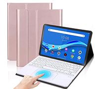 QYiiD Trackpad Funda Teclado para Lenovo Tab M10 HD (2nd Gen) Tablet TB-X306 2020 10.1", Touchpad Teclado de Español Ñ Inalámbrico Recargable Folio Case para Lenovo Tab M10 HD (2nd Gen), Oro Rosa