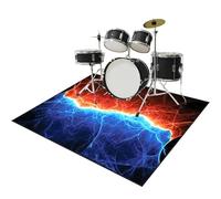 QYJBOUU Alfombra para Bateria Acustica Alfombra Bateria Electronica Alfombra de Tambor Alfombrilla Insonorizada Batería de Jazz Alfombras Drum para Instrumentos Musicales Antivibracion 120 x 90 cm