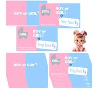 QYJMLH 24PCS Tarjeta de rascar para anuncio embarazo original del sexo del, Tarjeta de rascar anuncio del género del, Juego de tic tac Toe revelador de género niña o niño (niña)