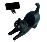 QYJMLH Funny Cat Holder,Soporte Movil Mesa,Soporte Universal para teléfono móvil para Escritorio,Gato Lindo Universal Soporte Móvil,Soporte para BolíGrafo para Hogar-11 * 7.5 * 4CM-Negro