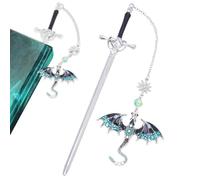 QYJMLH Marcadores de Stegosaurus,Marcapáginas Metal, Personalizar Espada Bookmark, Estilo vintage, colgante de metal, regalo de lectura, cumpleaños-(20.5 * 6 * 7.2CM) (azul)