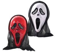QYJMLH Máscara de Halloween, Máscara de grito para Halloween,Fiesta de máscaras de terror de halloween, baile de disfraces, muecas y gritos, máscaras de fantasmas esqueléticos,2PCS