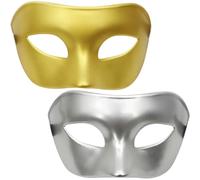 QYJMLH Máscaras Vintage,Mascaras Venecianas,MáScara Veneciana Parejas,Mascarada Mascarilla de Mitad de Cara, Máscara de Carnaval para Halloween Disfraz de Carnaval Fiesta Cosplay,oro+plata