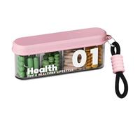 Qyljeiwred Pastillero, pastillero para bolso, contenedor de medicamentos, soporte para medicamentos para el hogar, trabajo, camping, vacaciones, uso diario