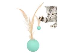 Qyljeiwred Pelotas para gatos - Juguete para gatitos de ejercicio en interiores, bolas de plumas de gato portátiles para entrenamiento de caza, simulación mental para aliviar el aburrimiento, juego en