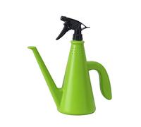 QYLJZB Regadera 2 en 1 de 1 L con rociador, regadera portátil de plástico para casa, plantas de interior, exteriores, flores, jardín moderno decorativo (verde)