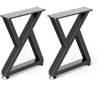 QYMLSH Juego De 2 Patas De Mueble De Metal - Patas De Mesa Pesadas con Zapatas Niveladoras Ajustables, Tubo Cuadrado | para Banco, Mesa De Centro, Escritorio, Mueble De TV(Z-Type)
