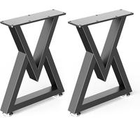 QYMLSH Juego De 2 Patas De Mueble De Metal - Patas De Mesa Pesadas con Zapatas Niveladoras Ajustables, Tubo Cuadrado | para Banco, Mesa De Centro, Escritorio, Mueble De TV(V-Type)