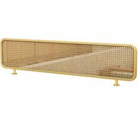 QYMLSH Mampara de privacidad para Restaurante - Mampara de encimera, Panel translúcido con Marco metálico para Oficina, Restaurante y Hotel (Negro, 100 x 40 cm)(Gold)