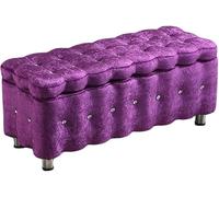 QYMYOZ Banco de Ventana con Almacenamiento, otomana, Taburete para el pie de la Cama, reposapiés, Cambiador, Mueble Auxiliar Morado para Dormitorio y Sala de Estar, solución de