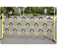 QYMYOZ Barreras móviles Extensibles para Carreteras, Vallas de tráfico retráctiles sobre Ruedas para Control de multitudes - Barrera de Seguridad Flexible (Amarillo y Negro, 1,2