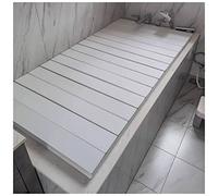 QYMYOZ Cubierta Aislante para bañera, Bandeja para bañera, Tapa de PVC Plegable a Prueba de Polvo, Cubierta Aislante para Estante de baño para SPA, baño y Ducha, 0,6 cm de Grosor (Color: Blanco, ta