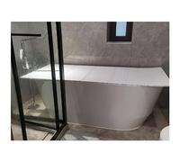 QYMYOZ Cubierta de bañera de PVC Antipolvo de 1,2 cm de Grosor, Tapa Plegable con persiana para Bandeja de bañera, Estante de baño con Panel Aislante para bañeras de Varios tamaños (Color: Blanco,