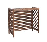 QYMYOZ Cubierta de Madera para Aire Acondicionado, Cubierta de Madera Maciza para Unidad de Aire Acondicionado, Soporte para macetas de Exterior, Estante para balcón con diseño