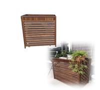 QYMYOZ Cubierta para Aire Acondicionado Exterior, Soporte de Madera con celosía para Plantas, Valla de privacidad autoportante, florero para Unidad de Aire Acondicionado (111x50
