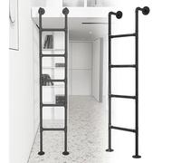 QYMYOZ Escalera de ático de Pared, Escalera de Tijera para sótano, Escalera de Hierro Forjado para literas de 1,0 a 3 m, Escalera de Escape de Incendios de Metal (150 cm/5 pies
