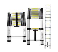 QYMYOZ Escalera telescópica de Aluminio de 8 m - Escalera Extensible de 21,6 pies para techos de autocaravanas, áticos y Trabajos al Aire Libre. Capacidad de Carga de 150 kg. Di