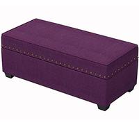 QYMYOZ Reposapiés otomano de Lino, Banco para Zapatos versátil Que Ahorra Espacio, Asiento con Almacenamiento, baúl para Juguetes, puf Resistente, Elegante Taburete para sofá, i