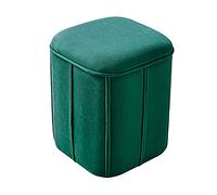 QYMYOZ Reposapiés pequeño con Almacenamiento, de Terciopelo, Bonito Taburete Tipo Cubo para Sala de Estar, Dormitorio, Entrada, Rosa, 32 x 32 x 45 cm, Verde, 32 x 32 x 37 cm