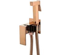 QYMYOZ Sistema de Grifo de Ducha de Pared, Kit de rociador de bidé de Mano de Oro Rosa para pañales de Tela, Juego de rociador de bidé de Inodoro de una Sola manija de latón Mon