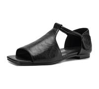 Qynthra Sandalias Planas Mujer Diseño De Caminata Cómoda Recorte Boca De Pez Estilo Romano Zapatos De Verano Casuales para Uso Diario Y Viaje Microfibra Ligera,Negro,42 EU
