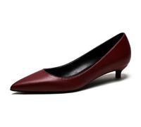 Qynthra Zapatos Salón Tacón Kitten Mujer Punta Afilada Sin Cordones Vestir
