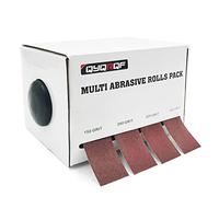 QYQRQF Rollo de papel de lija abrasivo de 4 granos, papel de lija surtido con dispensador para carpintería, pulido de metales automotriz, grano 150, 240, 320, 400 por rollo, 8 metros