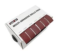 QYQRQF Rollo de papel de lija de 6 granos, varios rollos de papel de lija con dispensador para carpintería, pulido de metal, grano 80, 150, 240, 320, 400, 600, 8 metros por rollo