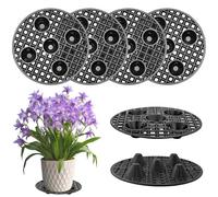 QYRDBGY 6 soportes para plantas en maceta, rejilla de drenaje de 30 cm, alfombrilla redonda para macetas, posavasos de plástico, macetas de malla para interior, bonsái, exterior cuenco de jardín