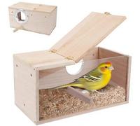 QYRDBGY Caja nido para periquitos, caja de cría de loros, con tapa abatible, de madera maciza, diseño transparente, caja de cría de pájaros, para loros, exóticos y pájaros ornamentales (19,5 x 12 x 12