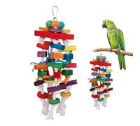 QYRDBGY Juguete para loros, colorido, grande, pájaro, periquito, cacatúa, juguete de madera para masticar, para periquitos, pájaros grandes y medianos