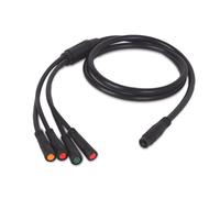 Qyrugcxs Cable Principal de Arnés de Cableado de 1 A 4 Cables A Prueba de Agua para Acelerador de Bicicleta Eléctrica, Conector A Prueba de Agua de Freno LCD