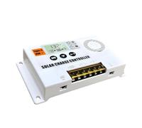 Qyrugcxs Controlador de Carga Solar PWM de 12/24 V y 30 A, Regulador de Panel Solar con Pantalla LCD para Baterías de Litio e Inundadas