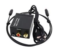 Qyrugcxs Decodificador de Audio Digital Conector de 3,5 mm Fibra Óptica Coaxial Convertidor de Audio Digital A Analógico Amplificador de Audio Digital SPDIF