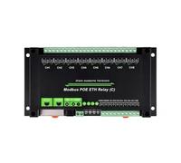 Qyrugcxs Módulo de Relé de 8 Canales con Puerto Ethernet Dual, Protocolo Modbus RTU, Alimentación PoE, Puerto de Red, Comunicación en Cascada.