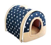 Qyrugcxs Suave y CáLido de Estrella 2 en 1 para Mascotas Antideslizante Cama para Perros y Gatos Plegable Invierno Suave y de Dormir Almohadilla Cojines