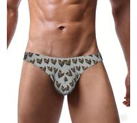 QYUHBNS Calzoncillos de bikini elásticos con estampado de barcos vikingos vikingos para hombre, elegantes y cómodos con cintura ancha, Negro, L